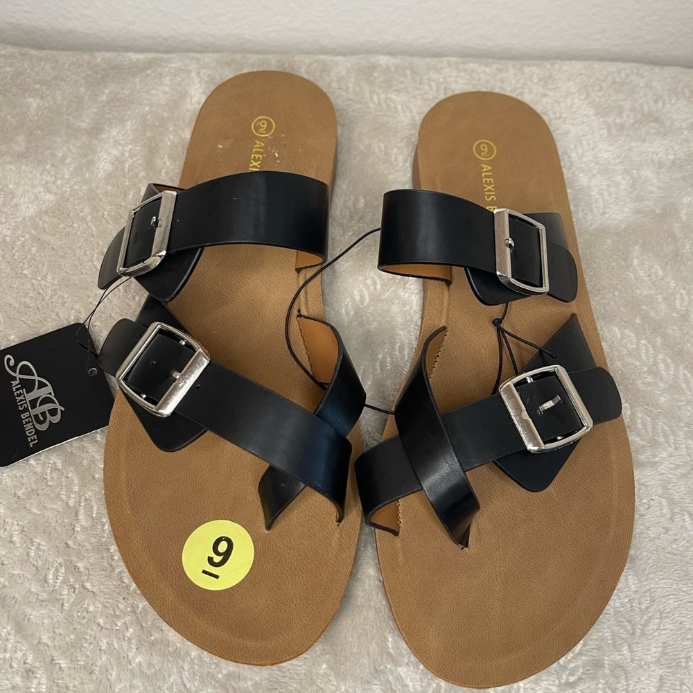 Alex Marie Black and‎ Tan Women's Sandals